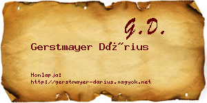 Gerstmayer Dárius névjegykártya